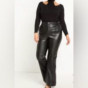 Eloquii Black Flare faux Leather Pants NWT size 16